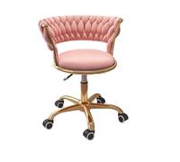 OUTIFUOTPP Sgabello for trucco in flanella, mobili, poltrona elevabile girevole, a rotelle for salone di bellezza, sgabello for toeletta con schienale, sedile for il tempo libero(PINK)