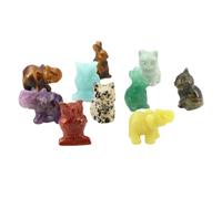 OUTIFUOTPP Statua di Cristallo Naturale a Forma Gatto, Elefante, Gufo, Coniglio, Tartaruga, Pietra preziosa curativa, Statuette Animali, Reiki, Piccola Decorazione for la casa, Regalo(Random Stones)