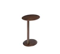 OUTIFUOTPP Tavolino laterale in legno massello - ovale minimalista for divano e camera da letto(Navy Blue)