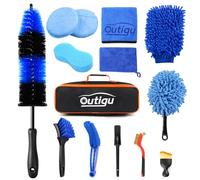 Outigu Set di Pulizia Auto 14PCS Premium Prodotti per Lavaggio Auto con Set Specializzato per Pulizia Vetri, Kit per Lavaggio Auto Interno ed Esterno, Spazzola per Lavaggio Auto Dettagliata, Spazzola