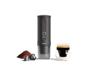 OutIn Nano Macchina da caffè espresso elettrica portatile, caffettiera da viaggio per il campeggio, caffettiera da auto auto-riscaldamento con USB-C, con caffè macinato e capsula NS