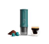 OutIn Nano Macchina da caffè espresso elettrica portatile, caffettiera da viaggio per il campeggio, caffettiera da auto auto-riscaldamento con USB-C, con caffè macinato e capsula NS