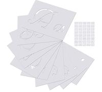 Outivity Stencil Lettere per Pittura su Legno 40 Pezzi 80 Disegni Lettere Stencil Lettere e Numeri Alfabeto Stencil Riutilizzabile Plastica Arte Mestiere Stencil