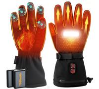 OUTJUT Guanti Riscaldati Invernali Elettrici con Luce, USB Touch Screen Guanti Uomo Donna Scaldamani con Riscaldamento delle Dita, 5V 7500mAh Batteria per la Caccia Pesca Sci Moto-L