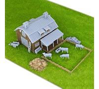 Outland Models Ferrovia Paesaggio Paese Fattoria Fienile w Accessori N Scala 1:160