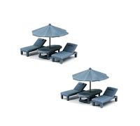 Outland Models Set di sedie a sdraio e ombrello, struttura del paesaggio della ferrovia, scala 1:87