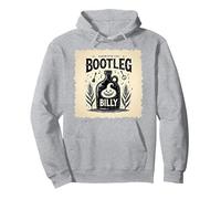 Outlaw Hillbilly Bootleg Billy Moonshine Music Felpa con Cappuccio, Unisex per Adulti, Grigio Melange, S