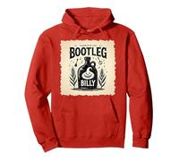 Outlaw Hillbilly Bootleg Billy Moonshine Music Felpa con Cappuccio, Unisex per Adulti, Rosso, S