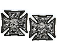 Outlaw Hog Biker Gang 1%Er Maltese 13-Teschi Croce Di Ferro Set Di 2 Toppe