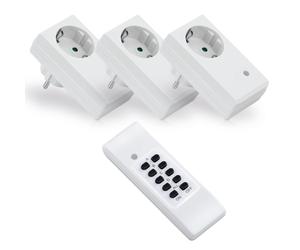 Outlet Radio 3er Set + 1x Telecomando 1100 Watt Fino 30m Interruttore Wireless