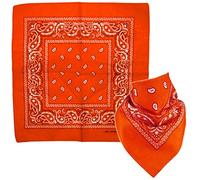 OUTLETISSIMO® BANDANA ARANCIO QUADRATA PAISLEY PIRATA FAZZOLETTO SPORT SOTTO CASCO