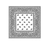 OUTLETISSIMO® BANDANA BIANCA QUADRATA PAISLEY PIRATA FAZZOLETTO SPORT SOTTO CASCO