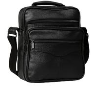 OUTLETISSIMO® Borsello da Uomo Grande a spallla con tracolla in Eco pelle Nera Lavoro affari organizer zaino da viaggio