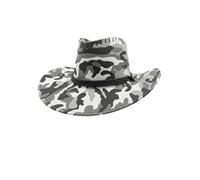OUTLETISSIMO® Cappello da Cowboy Camouflage Verde Oliva e Grigio Unisex Cappello da Sole Estivo Western Uomo Donna Mimetico Militare Escursionismo, Spiaggia Regolabile V012p