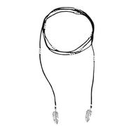 OUTLETISSIMO® Collana Bohemian Cordoncino Regolabile Con Perline Stile Minimal Etnico Boho Chic Con Ciondoli Pendenti Piuma ET226