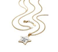 OUTLETISSIMO® Collana da Donna con Ciondolo a Stella Dorata e Scritta Dedica Frase Incisa Brilli Come Una Stella Regalo per Compleanno Anniversario Ragazza Madre Amica ET323