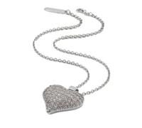 OUTLETISSIMO® Collana Donna Colore Argento con Ciondolo Cuore Bombato e Pavé di Cristalli Luminosi ET300