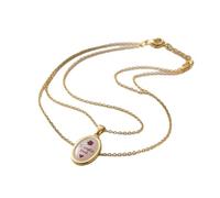 OUTLETISSIMO® Collana Dorata da Donna con Girocollo Regolabile e Pendente Ovale Ti voglio bene - Ciondolo Dedica Affettuosa con Quadrifoglio e Cuore Rosso, Mamma, Figlia e Amica ET325