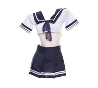 OUTLETISSIMO® COMPLETO SEXY SCOLARETTA VESTITO STUDENTESSA GIAPPONESE COSTUME COSPLAY DUE PEZZI COLLEGE TAGLIA L OUT038