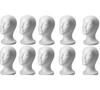 OUTLETISSIMO® KIT 10 TESTA IN POLISTIROLO BIANCO ESPOSITORE PER PARRUCCA CAPPELLO CASCO