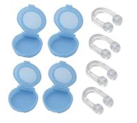 OUTLETISSIMO® Kit 4 Pezzi Clip Nasale Anti Russamento Silicone Morbido | Con Scatola Portatile Compatta | Riduci Russamento & Apnea | Silicone Medico Trasparente, Lavabile, Riutilizzabile