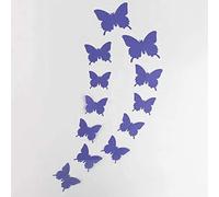 OUTLETISSIMO SET 12 FARFALLE ADESIVE LILLA IN PVC EFFETTO 3D DA MURO PARETE ARMADIO SPECCHIO DECORAZIONE CASA
