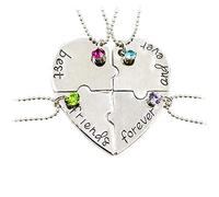 OUTLETISSIMO® SET 4 CIONDOLI CUORE SPEZZATO COLLANE BEST FRIENDS FOREVER AND EVER MIGLIORI AMICHE PER SEMPRE ET12
