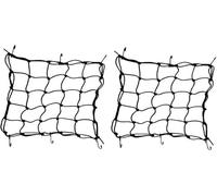 OUTLETISSIMO® Set di 2 Reti Elastiche Portapacchi 40x40cm Estensibile Fino a 80cm con 6 Ganci Rete Ragno Universale per Scooter, Moto, Auto, Bici Portaoggetti Casco, Bagagli