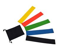 OUTLETISSIMO® Set di 5 Bande Elastiche Fasce Resistenza Banda per Fitness Yoga Crossfit 30x5cm
