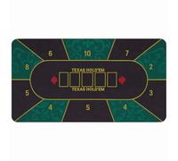 OUTLETISSIMO® Tappetino da Poker Professionale Texas Hold’em - Telo da Gioco Antiscivolo per 10 Giocatori - Layout da Casinò con Numerazione Posti e Design Elegante Verde/Oro