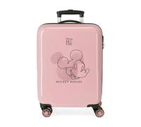 Disney Mickey Outline Valigia Cabina Rosa 38 x 55 x 20 cm Serratura a Combinazione Laterale Laterale ABS 34L 2kg 4 Ruote Bagaglio Doppio Mano