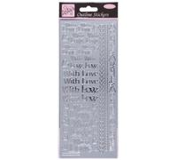 Outline Stickers - With Love - Silver