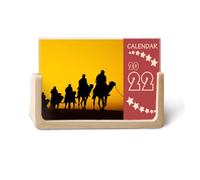 Outline Sunset Journey Silk Road - Calendario da scrivania 2022, 12 mesi, colore: cammello