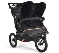 Out'n'About - Passeggino doppio Nipper V6 Plus, pieghevole, leggero, per tutti i tipi di terreno, con parapioggia, ruote da 35,6 cm, freno al manubrio, passeggino doppio certificato Summit, colore