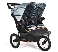 Out'n'About - Passeggino doppio Nipper V6 Plus, pieghevole, leggero, per tutti i tipi di terreno, con parapioggia, ruote da 35,6 cm, freno al manubrio, passeggino doppio certificato per la corsa
