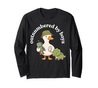 Outnumbered By Boys Funny Mom Mama Boy Mom Life Maglia a Manica