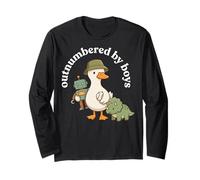 Outnumbered By Boys Funny Mom Mama Boy Mom Life Maglia a Manica
