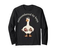 Outnumbered By Boys Funny Mom Mama Boy Mom Life Maglia a Manica