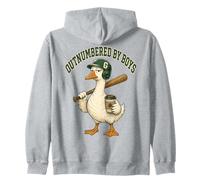 Outnumbered By Boys Mom Goose Baseball Mama Felpa con Cappuccio