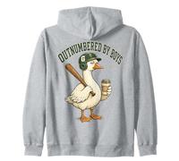 Outnumbered By Boys Mom Goose Baseball Mama Felpa con Cappuccio