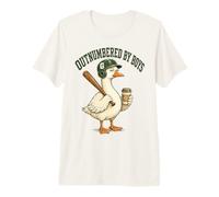 Outnumbered By Boys Mom Goose Baseball Mama Maglietta Premium