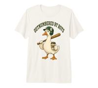 Outnumbered By Boys Mom Goose Baseball Mama Maglietta Premium