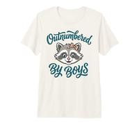Outnumbered By Boys Raccoon Mom Funny Mama Maglietta Premium