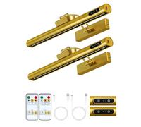 OUTON 40cm Luce LED per Specchio Senza Fili con Telecomando & Touch, Batteria Ricaricabile, Dimmerabile 3-Colore, 4000mAh USB-C, Lampada da Parete per Illuminazione Artistica, Specchio e Armadio - Oro