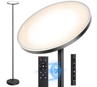 OUTON Lampada da Terra LED, 30W/3000LM 126 LED Lampada da Pavimento Moderna, 3000K-6500K Dimmerabile con Controllo Remoto e Tocco, Timer 1H, Piantane da Salotto Ideale per Soggiorno Ufficio(Nero Cool)