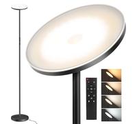 OUTON Lampada da Terra LED Dimmerabile, 4 Temperature di Colore, Telecomando e Controllo Touch, Timer 1H per Soggiorno, Camera da Letto, Ufficio (Nero Opaco)
