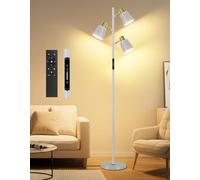 OUTON Lampada da Terra LED Dimmerabile con Telecomando e Controllo Touch, 36W 2700LM, 4 Temperature di Colore, 3 Luci Rotanti, Lampade da Terra moderna per Soggiorno, Camera da Letto, Ufficio, Grigio