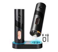 OUTONLIFE Molino Eléctrico Sal y Pimienta Recargable Set de 2 Piezas 110 ml Base de Carga USB-C Luz LED Grado de Molienda Ajustable Automático Ideal Regalo Cocina y Hogar