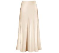 Outoshe Maxi gonne da donna in raso a vita alta con elastico nascosto in vita una linea gonna lunga, Champagne, 2XL