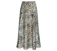 Outoshe Maxi gonne da donna in raso a vita alta con elastico nascosto in vita una linea gonna lunga, Ghepardo, XX-Large